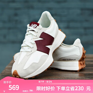 NEW BALANCENB327官方休閑女鞋送禮夏復古增高鞋潮流百搭低幫輕便軟底運動(dòng)鞋 灰色/米白/酒紅 WS327KA 36 (腳長(cháng)22.5cm)