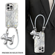 爍摯小波點(diǎn)皮革狗適用蘋(píng)果16promax手機殼華為mate60創(chuàng  )意Pura70簡(jiǎn)約榮耀100/oppore4防摔vivos20/小米1 銀色-小波點(diǎn)手機殼+皮扣+小 iPhone16ProMax