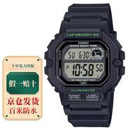 CASIO手表簡約復(fù)古ins風(fēng)學(xué)生小方塊十年電力多功能電子表戶外運動手表 WS-1400H-1A (十年電力)