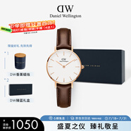 丹尼爾惠靈頓（DanielWellington）DW女表皮革表帶28mm歐美簡約風時尚石英手表節(jié)日禮物DW00100231