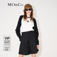 MO&Co.MC刺繡棉質(zhì)寬松T恤美式復(fù)古打底衫情侶裝t恤純棉T恤摩安珂 本白色-第2批 XS 155