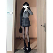 小紅書(shū)爆款早秋季御姐學(xué)院小香風(fēng)鹽系輕熟兩件式套裝洋裝子小個(gè)子 單件上衣+領(lǐng)繩[耶誕衣服千金感/ L 均碼