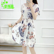 慕瑤雨2025碎花連衣裙短裙小個(gè)子大碼顯瘦印花裙子沙灘裙海邊渡假夏新款 短裙梔子花 S 70-90斤