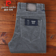 皮爾卡丹2025秋冬燈芯絨休閑褲保暖厚款舒適百搭條絨男士中青年商務(wù)長(cháng)褲子 灰色 33