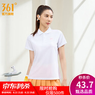 361度運(yùn)動(dòng)翻領(lǐng)t恤2025年春夏季新款休閑透氣短袖情侶POLO衫七夕禮物 【女款】本白 L