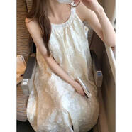 GOYN300斤大碼韓版掛脖無(wú)袖連衣裙女夏季胖mm感蕾絲鉤花度假長(cháng)裙 杏色_現貨 L _建議80-115斤