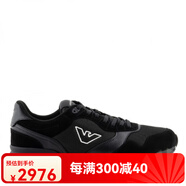 阿瑪尼（Emporio Armani）EA 阿瑪尼 男士鷹標輕便低幫休閑鞋 X4X642 XN951 黑色 A083 40 (國內倉)
