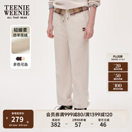 Teenie Weenie小熊女冬裝簡(jiǎn)約復(fù)古運(yùn)動(dòng)仿羊羔絨束腳衛(wèi)褲休閑褲長(zhǎng)褲 象牙白 XL (175)