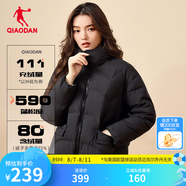 喬丹運(yùn)動(dòng)羽絨服女外套冬季保暖防寒休閑運(yùn)動(dòng)羽絨服女 黑色-302R M