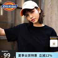 dickies 純棉短袖T恤 情侶男女同款 純色休閑百搭 DK007093 黑色 M