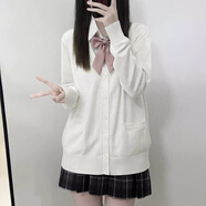 其他的  THE OTHER日系jk制服針織開(kāi)衫學(xué)院風(fēng)甜美校供毛衣百搭長(cháng)袖外搭外套秋冬 220白色 XS