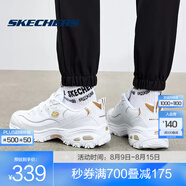 斯凱奇（Skechers）小白熊丨老爹鞋透氣增高低幫復古小白鞋男鞋潮流休閑百搭運動鞋 男-金標小白熊/WGD 40