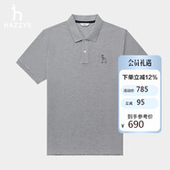哈吉斯（HAZZYS）男裝涼感短袖POLO衫ASTZE0CBX72 灰色GE L（175/96A48）