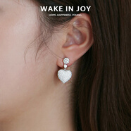 Wake in joy簡約高級感愛心銀耳釘女生禮物輕奢氣質(zhì)耳飾 戀心