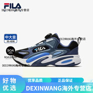 FILAKIDS斐樂(lè )童鞋兒童跑步鞋2024冬季男女大童旋鈕BOA鯨魚(yú)鞋 黑/加勒比海藍-BC 33 33碼/內長(cháng)20.5cm