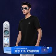 海瀾之家（HLA）t恤男簡約基礎款夏新品圓領短袖T恤涼感打底衣休閑純色百搭衣服男 黑色26(涼感消臭吸濕) 2XL /185/100A
