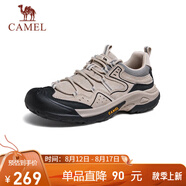 駱駝（CAMEL）踏山男士戶外登山復(fù)古皮面休閑低幫徒步鞋 G14A342696 埃爾沙 38