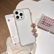 小莓介透明鉆石邊框適用蘋果17promax手機殼16pro閃鉆邊15plus高級感14pro女款13防摔16E大孔17air保護套 邊框鉆石【透明】大孔防摔 iPhone 16 pro