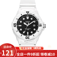 卡西歐（CASIO） 卡西歐(CASIO)手表 女生運(yùn)動(dòng)系列橡膠帶石英學(xué)生表樹脂皮帶手表 黑盤白色橡膠帶LRW-200H-1E
