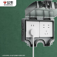 公牛（BULL）開(kāi)關(guān)插座 86型防水開(kāi)關(guān)面板盒防水罩插座浴室防水盒 F08 明裝兩位