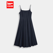 IEF/愛(ài)依服連衣裙2025夏季赫本風(fēng)優(yōu)雅聚會(huì )顯白流行修身基礎吊帶長(cháng)裙 藏藍 XL