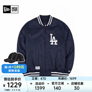NEW ERA紐亦華MLB棒球NY夾克刺繡春秋男女情侶簡約百搭運動休閑外套 13546436-藏青色 LA XL