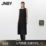 JNBY/江南布衣25春連衣裙優(yōu)雅風(fēng)琴百褶無袖圓領(lǐng)寬松H型長裙5P3G12910 001/本黑 M