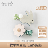 戴維貝拉（DAVE＆BELLA）【兩只裝】兒童發(fā)夾組合小女孩禮物女童頭飾寶寶發(fā)卡可愛幼兒發(fā)飾 兔子組合DB2252318 3CM