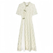 加大特大碼夏季中式改良年輕連衣裙旗袍胖mm大碼連衣裙薄荷小眾 圖色 3XL  適用160-180斤