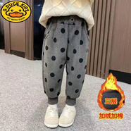G.DUCKKIDS女童燈芯絨褲子秋冬洋氣兒童韓版長(cháng)褲0-6歲女寶寶加絨棉褲冬裝 灰色 夾厚棉 100 cm -適合身高90-95