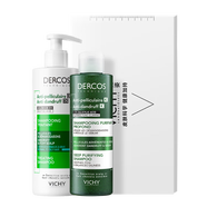 【9新】薇姿（VICHY）清潔去屑洗發(fā)水禮盒綠標(biāo)390ml+磨砂膏250ml深層清潔