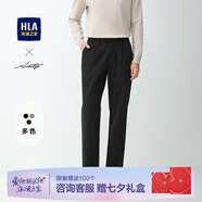 海瀾之家（HLA）休閑褲男裝24秋冬季新款輕商務時尚系列加厚保暖男士合體長褲子 黑色8F XL /180建議77-81kg