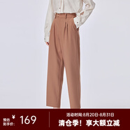 艾萊依（ERAL）錐型休閑褲女新款春季九分收腰感通勤百搭長(cháng)褲 酷颯棕 S 155/62A