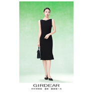 哥弟（GIRDEAR）女裝裙子短裙新款半身裙小黑裙一字領(lǐng)無(wú)袖魚尾連衣裙1500486 黑色 * L