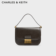 CHARLES&KEITH復(fù)古鎖扣豆腐包單肩斜挎包包女包生日禮物CK2-80781400 Dark Moss深苔綠色CK2-80782444 S/M