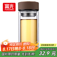 富光 男女士雙層玻璃杯 高硼硅玻璃304茶隔水杯子 帶茶隔泡茶杯500ml