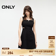 ONLY2025春季新款休閑淑女風(fēng)純色顯瘦牛仔短裙連衣裙女|125142025 J19 黑牛仔 M