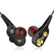泰拉鋒 HiFi雙動(dòng)圈3.5毫米mm圓頭耳機(jī)入耳式有線(xiàn)耳麥MP3/MP4通用 黑金