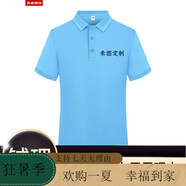 蠻威（MANWEI）夏季t恤定制logo印字短袖polo工作服刺繡工衣工裝團(tuán)隊(duì)服裝文 湖藍(lán) 均碼 S