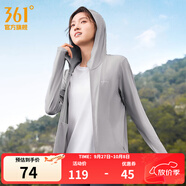 361°防曬衣女春夏季新款冰感透氣防紫外線連帽針織外套上衣 藕灰 L (170cm/125-135斤)