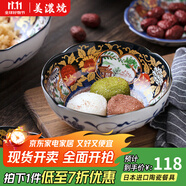 美濃燒（Mino Yaki） 日本進(jìn)口-陶瓷八角碗面碗古伊萬(wàn)里夜明珠宮廷風(fēng)擺件和風(fēng)工藝 宮廷風(fēng)8.1英寸-YG191
