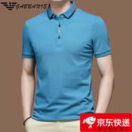 奇阿瑪尼亞短袖t恤男士純棉翻領(lǐng)夏季新款高端休閑冰絲polo衫 8813蘭色 3XL 185【建議170-190斤】