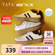 他她（TATA）百搭德訓鞋小白鞋WB401CM3 米/金（單里） 37
