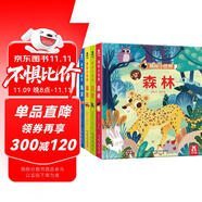 揭秘小世界認(rèn)知篇-揭秘森林/四季/海洋/城市(0-2歲幼兒啟蒙早教科普繪本共4冊(cè))翻翻+洞洞設(shè)計(jì)樂樂趣故事書省錢卡