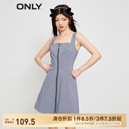 ONLY時(shí)尚百搭短款A字吊帶雪紡連衣裙女|123207028 H31尤琪藍白格 L 170/88A