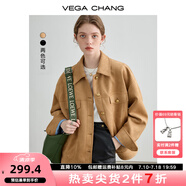 VEGA CHANG短外套女2025年新款秋裝復(fù)古顯瘦曠野美拉德上衣 核桃棕 M