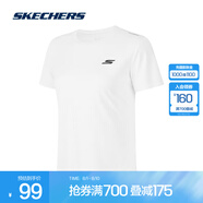 斯凱奇（Skechers）男女同款圓領(lǐng)短袖運(yùn)動(dòng)T恤輕盈透氣舒適 女款-亮白色/0019 S