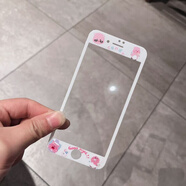 旻妍適用蘋果4S手機(jī)膜iPhone5SE鋼化膜6plus浮雕7軟邊8全屏卡通可愛貼膜 糖果小豬頭 iPhone 5S