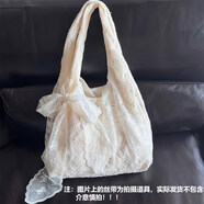 星昔韓系小清新蕾絲花朵帆布包女2025新款大容量單肩托特包通勤腋下包 復古蕾絲背心包