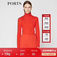 PORTS寶姿商場(chǎng)同款 秋季女裝簡(jiǎn)約高領(lǐng)羊毛套頭針織衫LA9K455JKW001 南瓜橙 S